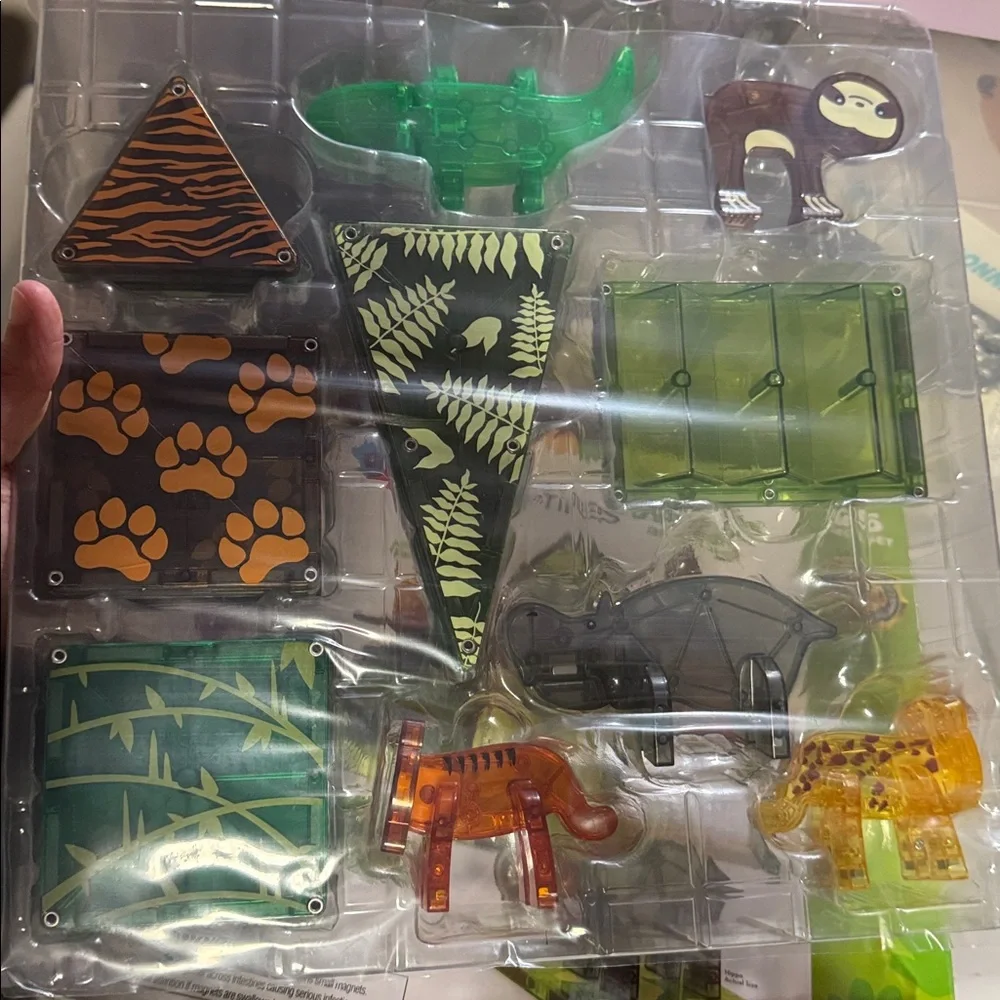 Magna-tiles jungle animals 25 piece set moveable parts alligator hippo sloth - Picture 4 of 4
